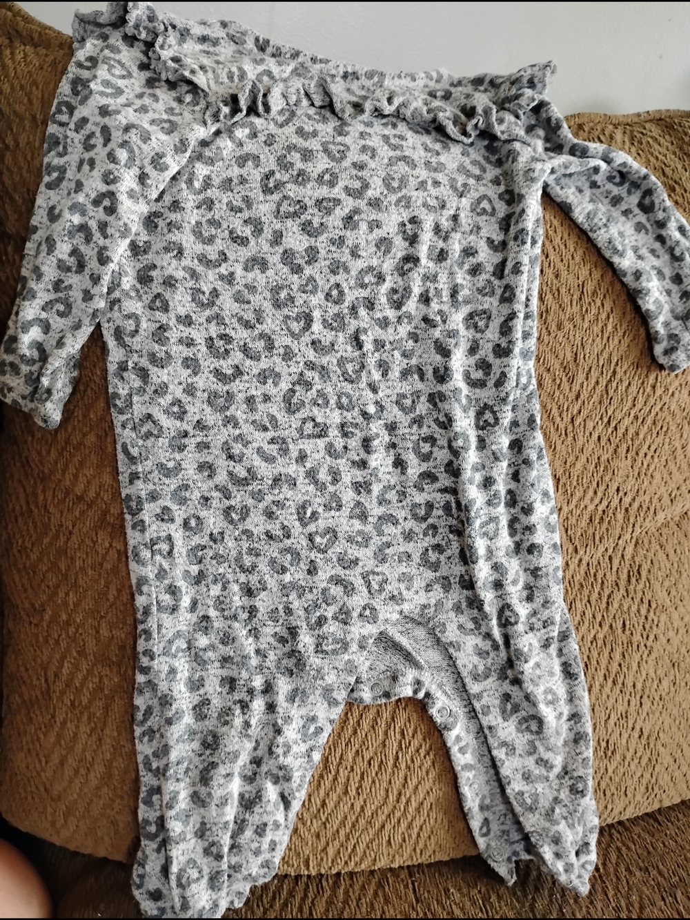 George Gray Leopard-Print Romper with Ruffle Neck - Picture 1 of 3